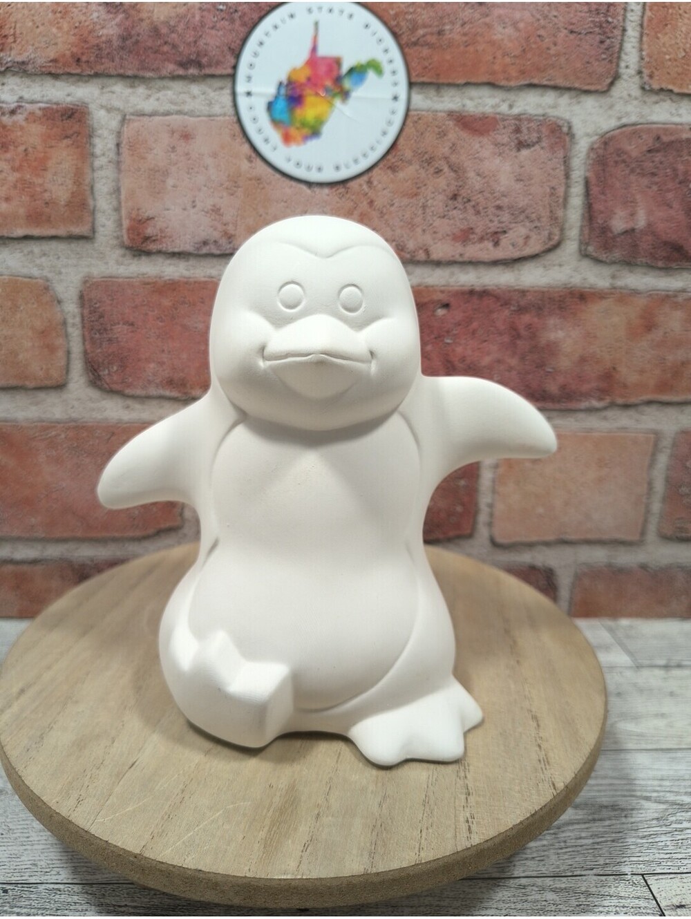 Chesapeake Ceramics 5.75" Tall Penguin Bank Bisque Finish Ready to Paint New
